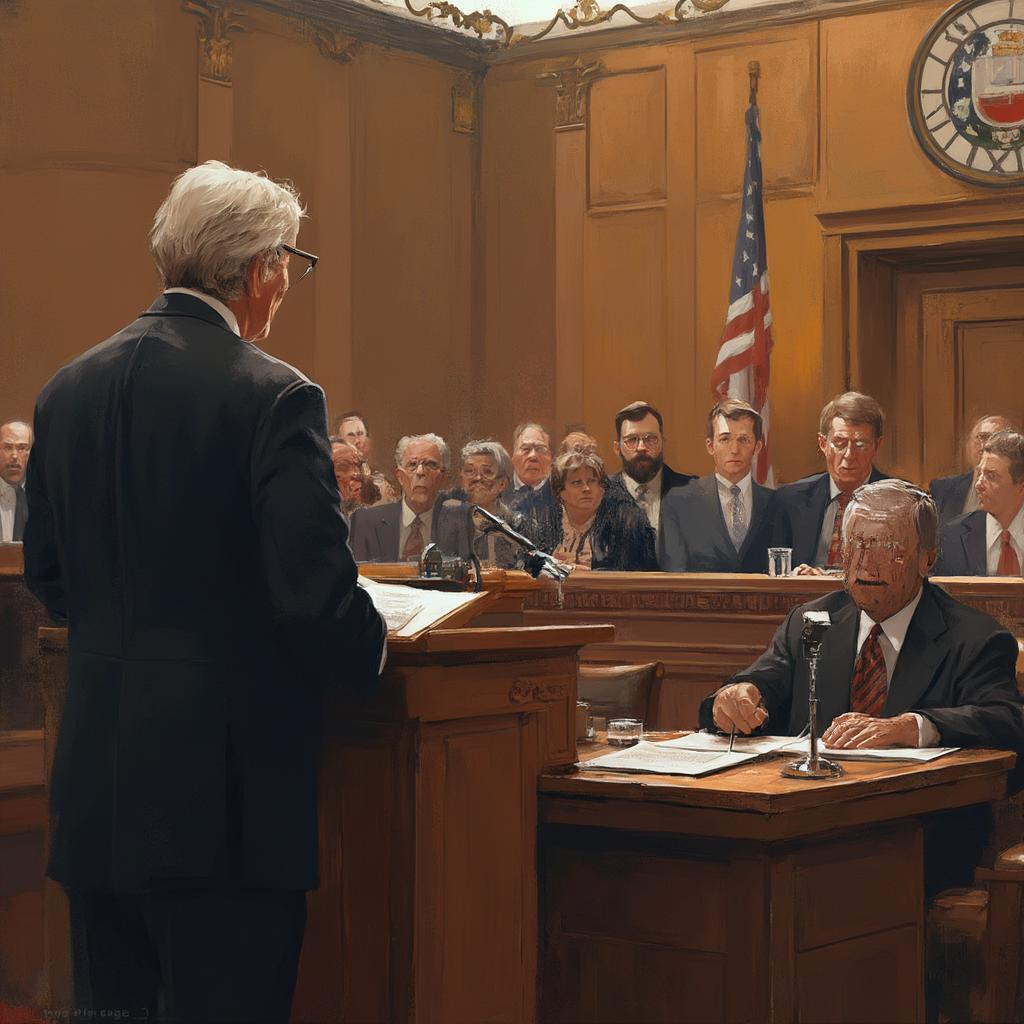 Attorney General in Courtroom
