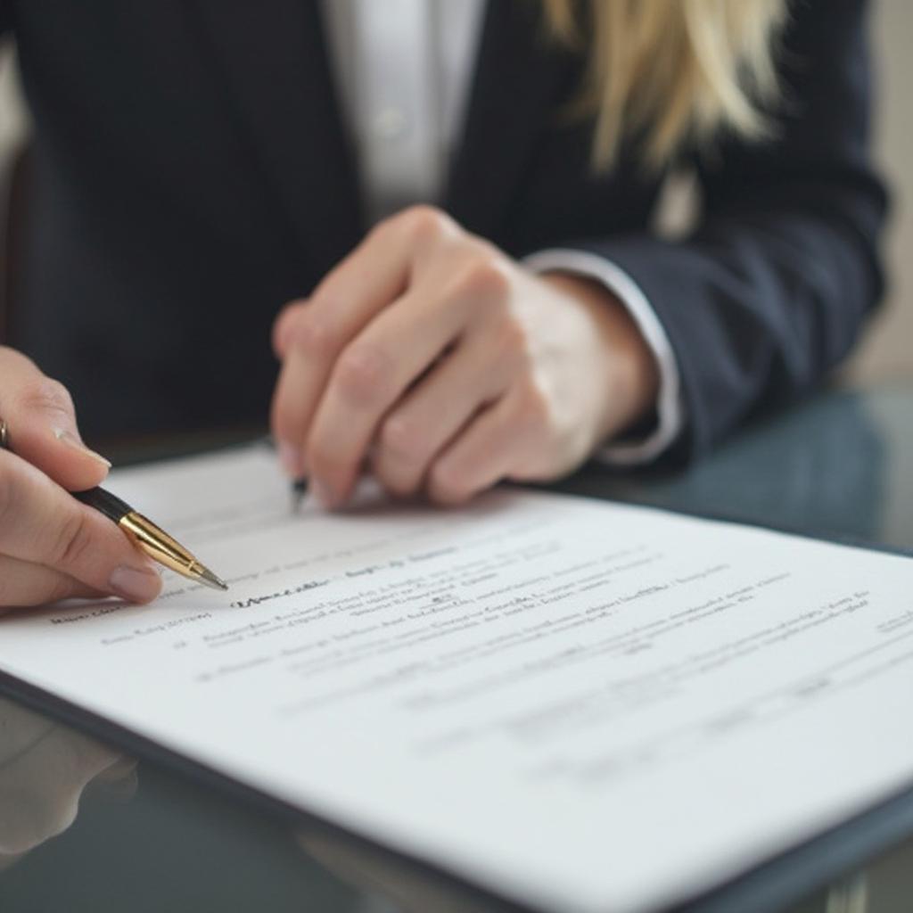 Client Signing a Legal Fee Agreement